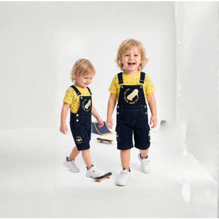 Indigo Corded Dungaree 2-Piece Set Indigo Corded Dungaree 2-Piece Set