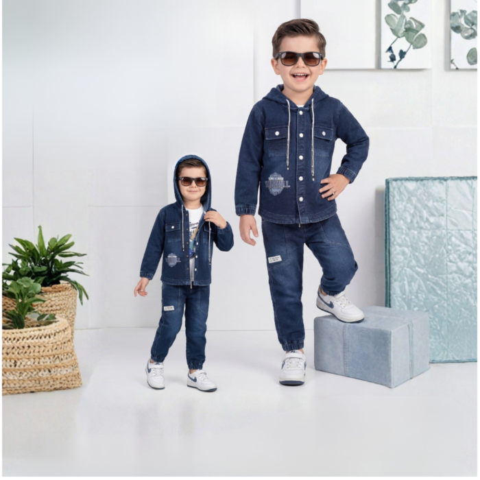 Music Denim Hoodie Jacket 3-Piece Set Music Denim Hoodie Jacket 3-Piece Set
