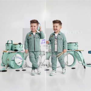 Music Green Cargo Set - Kids Loved 3-Piece Jacket Combo for Ages 1-5 Years